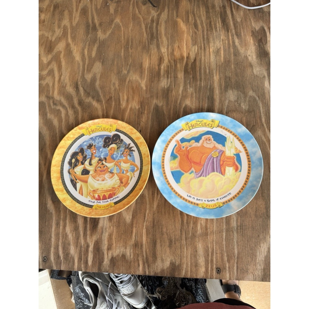 McDonald's Vintage 1997 Disney Hercules Collector's Plates Set of 2 Zeus Muses